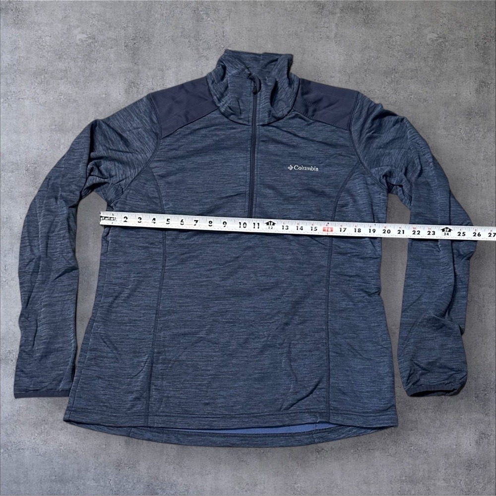 Columbia Womens Quarter Zip Pullover Blue Long Sleeve Fleece Lined Top Size L - Picture 4 of 12